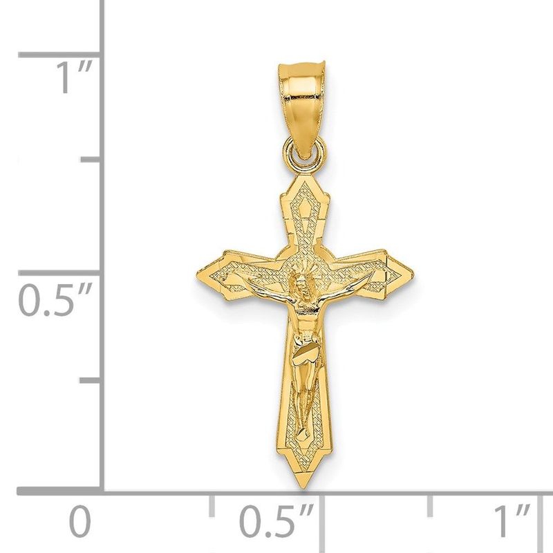 14K W/ Arrow Pointed Ends Crucifix Charm_voghion.com