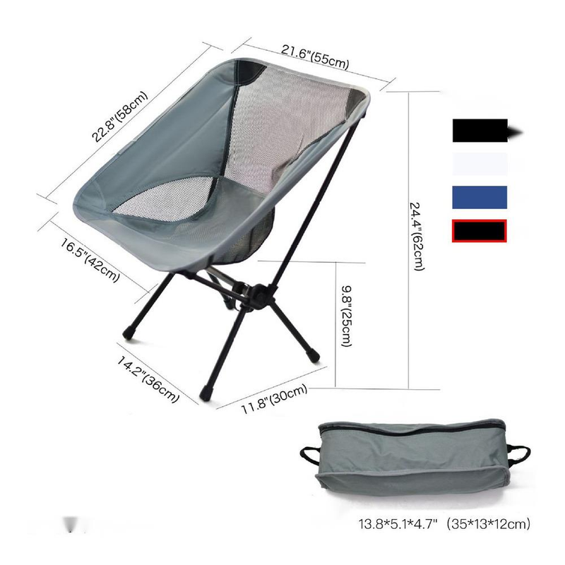 Outdoor Breathable Moon Lightweight Portable Space Folding Chair With Backrest, Fishing Beach Camping Chair, High Back_voghion.com