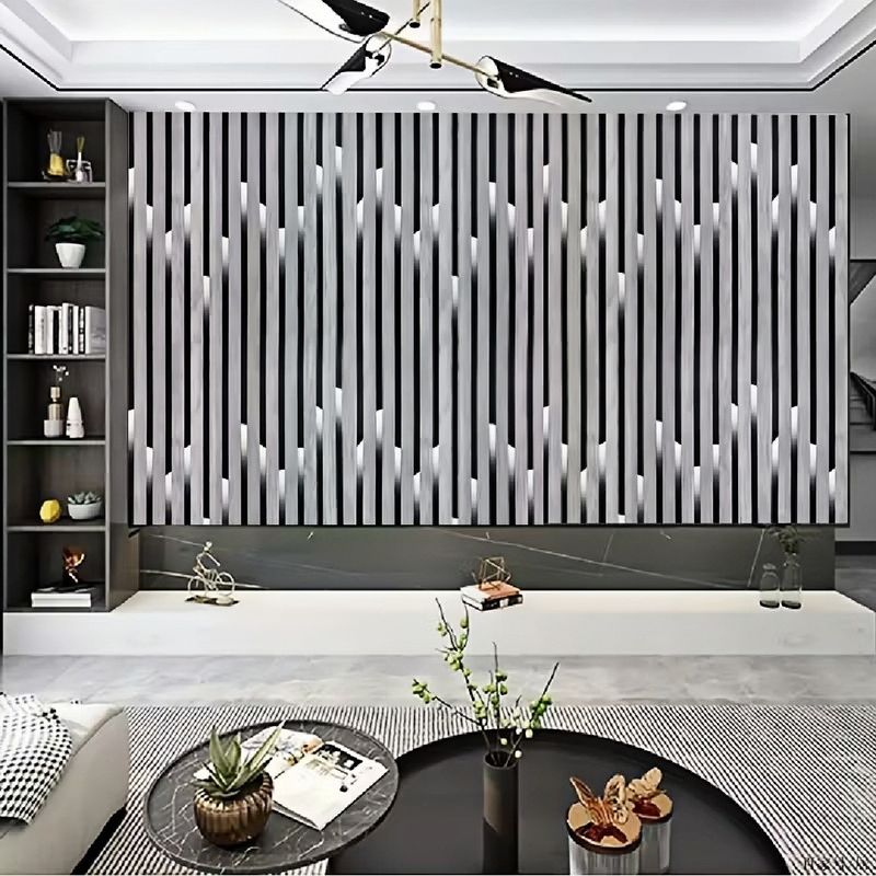 Braunes Klebeband Gestreift 3D Wohnen Neues Modell✠Imitation Gitter PVC Schlafzimmer Hintergrund Selbst Esszimmer Wand E18_voghion.com