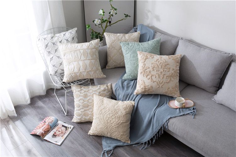 Housse de coussin de canapé à motif géométrique tridimensionnel de style européen et américain, housse de coussin de canapé de chambre modèle nordique_voghion.com