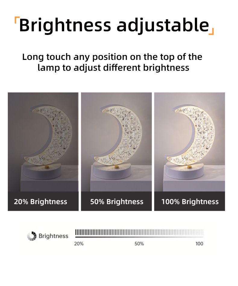 Lampka nocna LED Star Moon z akumulatorem i dotykiem, mała, nowoczesna, prosta dekoracja do sypialni_voghion.com