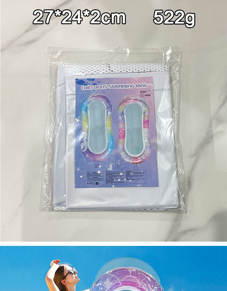 Shimmer Mermaid Tail Inflatable Lounger - Breathable Mesh Floating Bed With Pillow (Eco-Friendly PVC 180cm Quick-Dry & Portable For Pool/Beach)_voghion.com