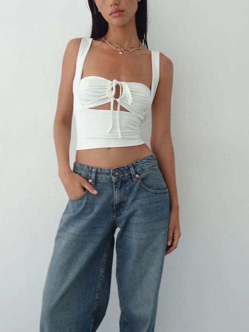 Îmbrăcăminte pentru femei, sexy, retro, cu dantelă, Y2K, jumătate de lungime, crop topuri, vara anilor '90, camuflaj fără spate, topuri, tricouri_voghion.com