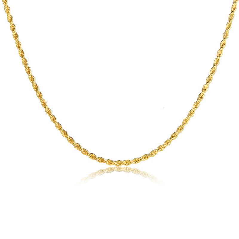 Shuosbai Férfi 3mm Choker nyaklánc Hip Hop stílusú csavart lánc nyaklánc homár csat ötvözet nyaklánc ékszer kiegészítők_voghion.com