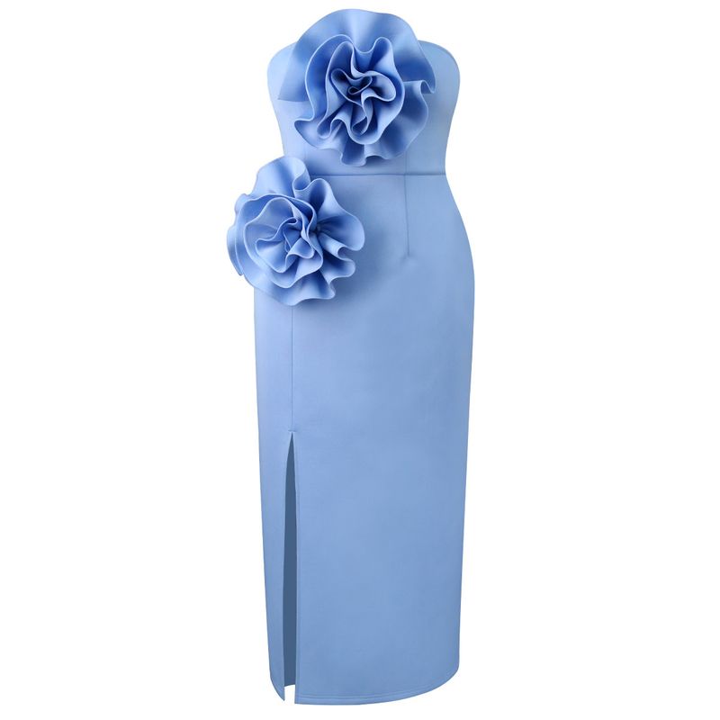 Vestido decorativo tridimensional para banquete, nuevo vestido largo sin mangas, top recto y sexi con espalda descubierta para mujer_voghion.com