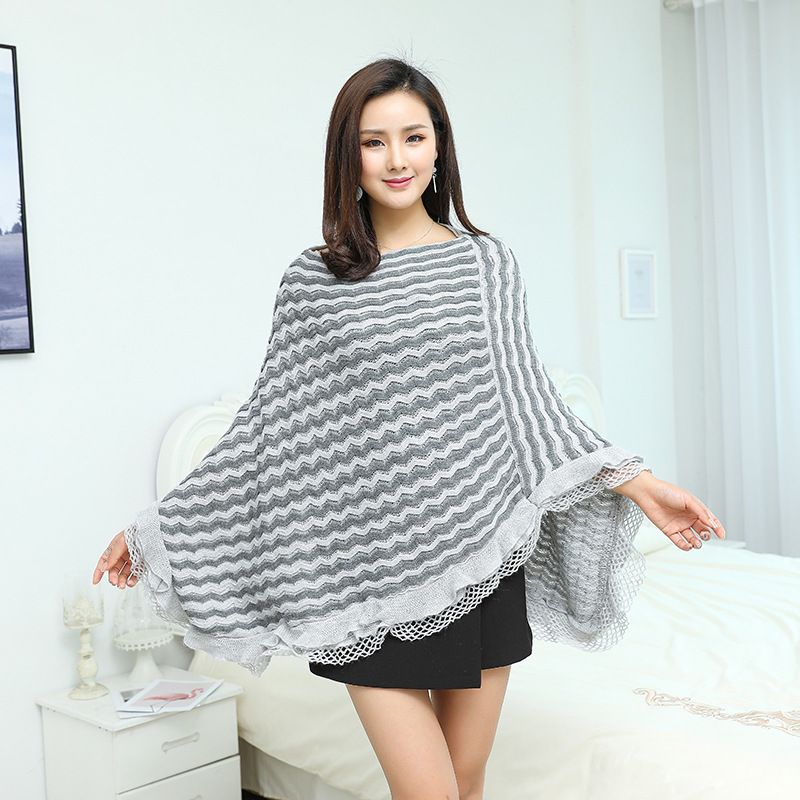 Sommerschal Frühling Damenschal Strick 2022 Pullover Cape Cape Quaste Pullover Jacke weißes Outfit_voghion.com