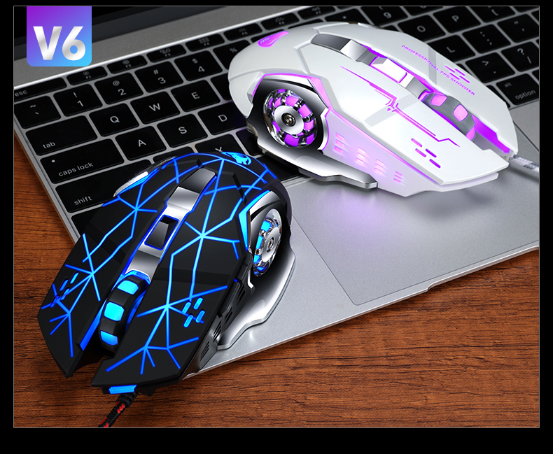 V Wired New Game Mouse ro Προγραμματισμός Μηχανικό ποντίκι DPI Επαγγελματικό ποντίκι υπολογιστή gaming για LoL_voghion.com
