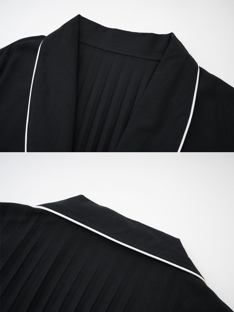 Women's Clothing Elegant Open Cardigan Long Dress Color Block Muslim Fashion Robe Fabric Long Sleeve_voghion.com