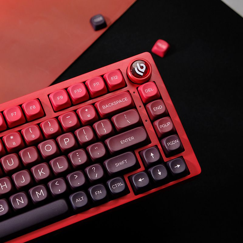 Klawiatura PBT Five Sided Heat Sublimation Custom Red And Black Gradient Factory Straight XOA/Cherry Wysoce kompatybilna mechaniczna klawiatura_voghion.com