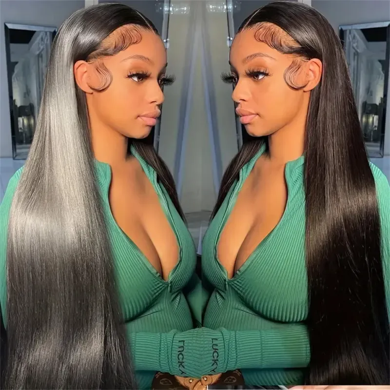 Parrucca frontale in pizzo brasiliano per capelli 18-36, 150%, 180% di densità, parrucche per capelli umani lisci senza colla_voghion.com