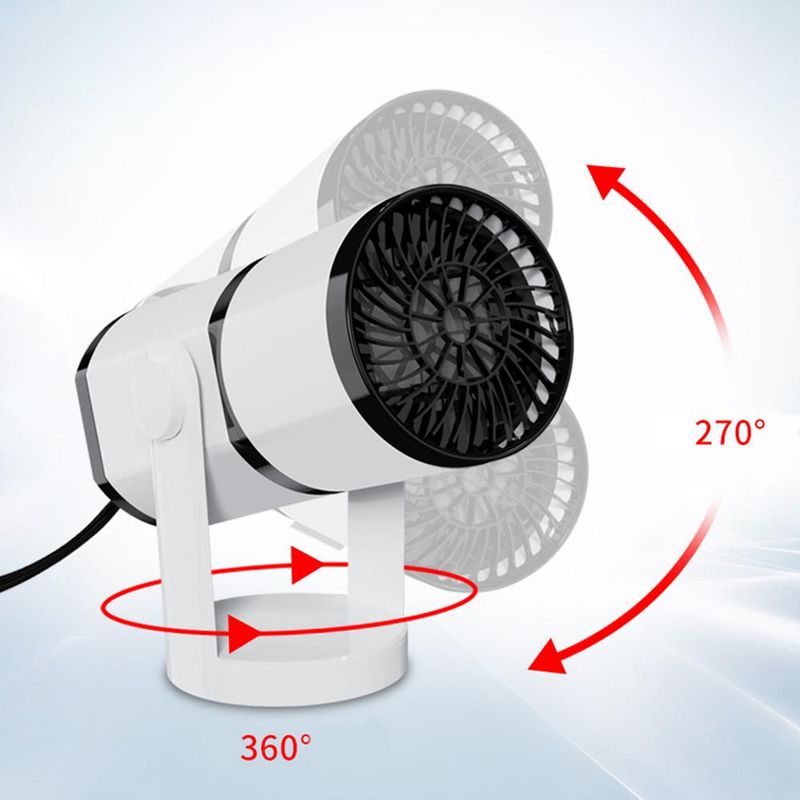 Dégivreur d'hiver 2 en 1 antibuée pour voiture, chauffage, ventilateur avec base rotative à 360 degrés, 12 V 150 W/24 V 200 W_voghion.com