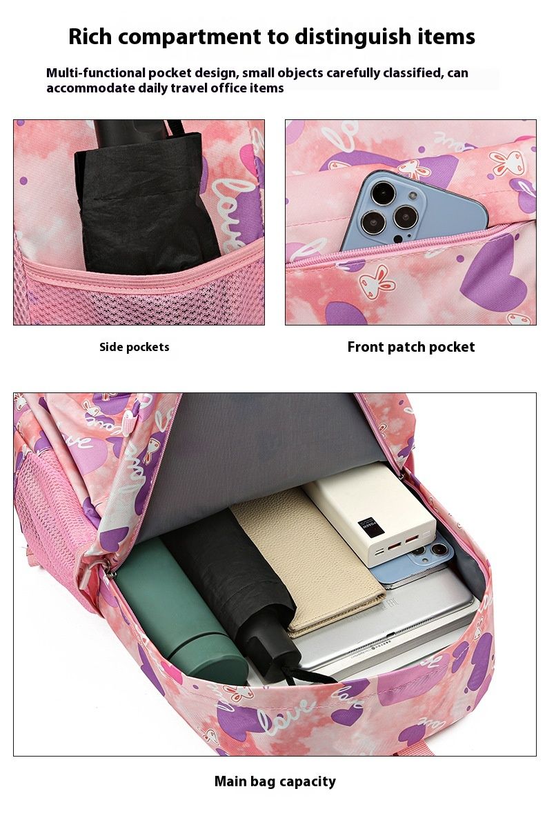 New Three Piece Backpack Sweet And Cute Casual Travel Backpack With Large Capacity For Primary And Secondary School Students_voghion.com