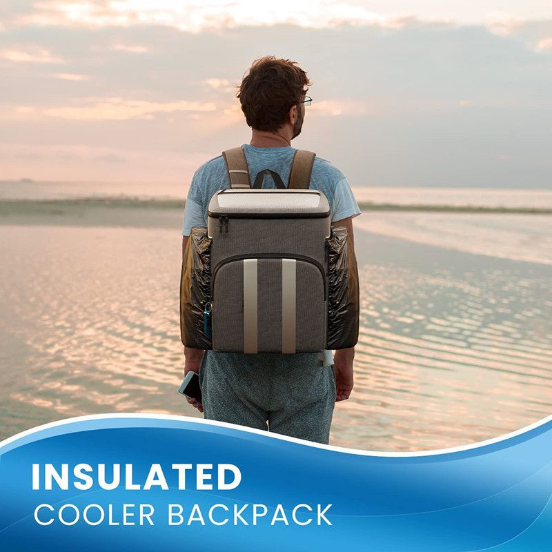 Große Kapazität Rucksack Kühler Leichte wasserdichte Isolierung Tasche Outdoor Picknick Tasche_voghion.com
