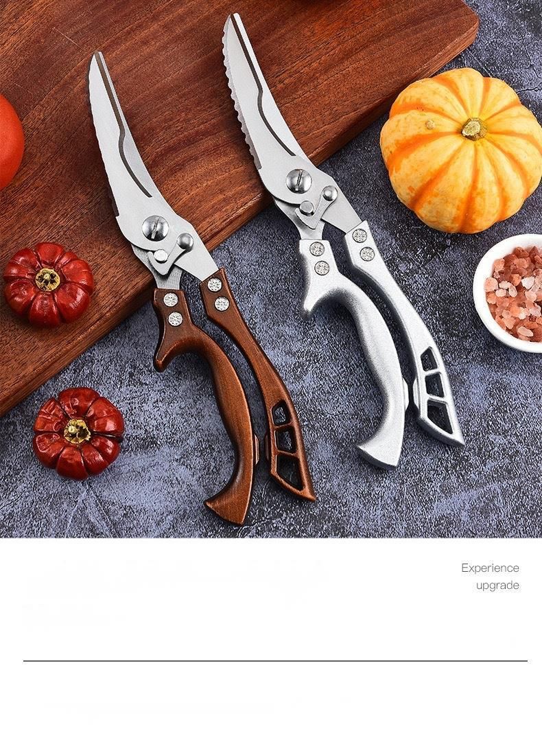 Forbici da cucina potenti per ossa di pollo in acciaio inossidabile, multifunzionali, per tagliare il pesce, con manico in alluminio, per uso domestico_voghion.com
