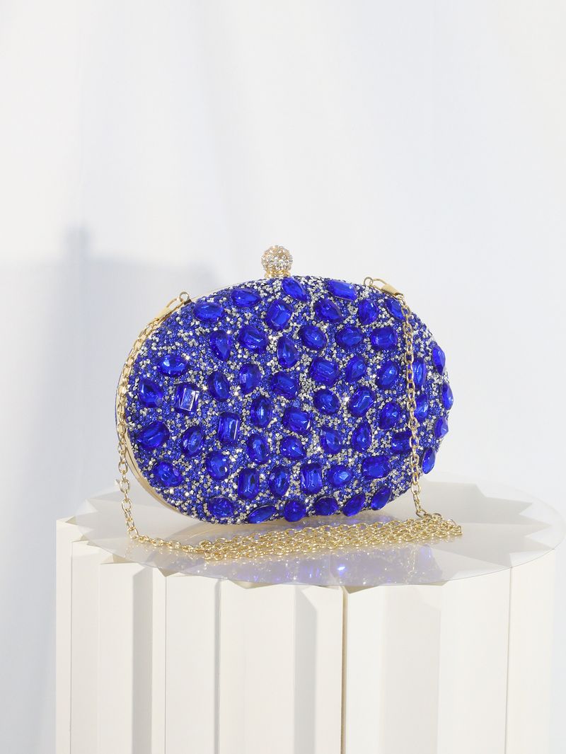 New Socialite Oval Large For Women Dress Party Clutch Royal Blue Inlaid Diamond Handbag Evening Bag_voghion.com