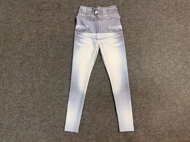 Women's Clothing digital printed denim blue tight-fitting high-elastic quick-drying yoga pants sports running tight fitness pants for women_voghion.com