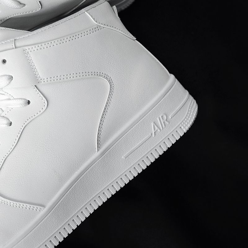 Jesenske i zimske visoke, moderne korejske sportske cipele za 2024., nove muške ležerne, svestrane bijele cipele za muškarce_voghion.com