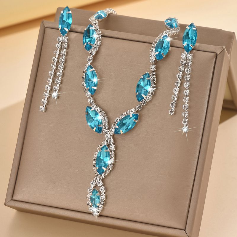 Gioielli personalizzati con collana a forma di occhio di cavallo, orecchini a goccia, nappe e set da sposa_voghion.com