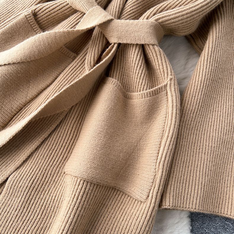 Premium Longline Knit Cardigan – Oversized Open Front Coatigan (Beige/Khaki/Navy/Gray/Brown/Black) – One Size Fits Most_voghion.com