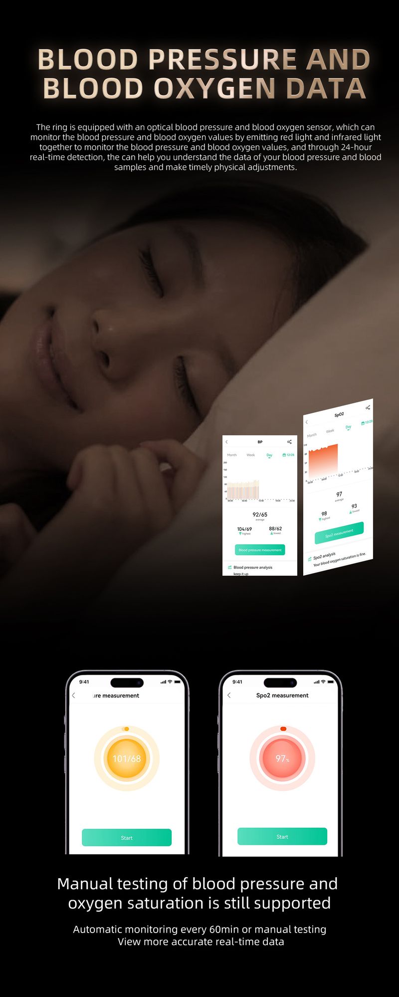 Herrenschmuckringe R8 Keramik-Smart-Ring Herzfrequenz Blutsauerstoff Multisport Gesundheit Schlafüberwachung IP Wasserdichter Smart-Ring_voghion.com