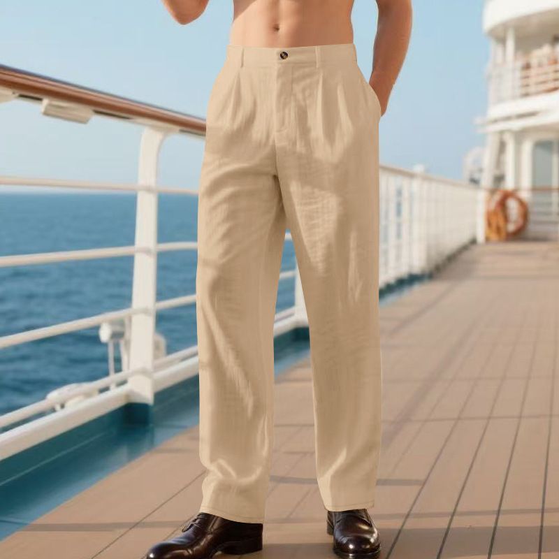Herrenbekleidung Herren Freizeithose Sommer Dünne Lose Gerade Business Anzughose Herren_voghion.com