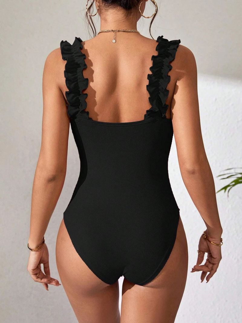 Women's knitted halter top solid color sexy inside wear sleeveless jumpsuit_voghion.com