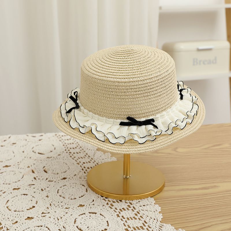 Borsa carina per bambini estivi nuovi set di due pezzi parasole cappello di paglia a sommità piatta per ragazza da sole_voghion.com