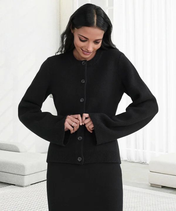 Yumuşak Kaşmir Karışımlı Önü Düğmeli Hırka Kadın Slim Fit Uzun Kollu Örme Kazak Ceket Cepli_voghion.com