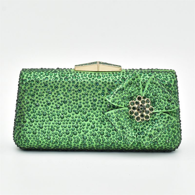 Diamant flache Damen Hausschuhe Strass Handtasche Hot Diamant Tasche flach Plus Größe Schuhe und Tasche Set_voghion.com