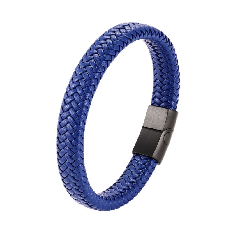 Simple Sixteen-Strand Braided Leather Bracelet Men's Wristband Jewelry_voghion.com