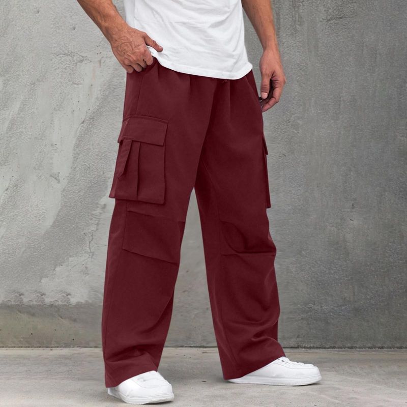 Herrenbekleidung Trendy Overalls für Männer High-End-Ins Trendy Hose mit mehreren Taschen Lose gerade Bein breite Bein Freizeithose für Paare_voghion.com