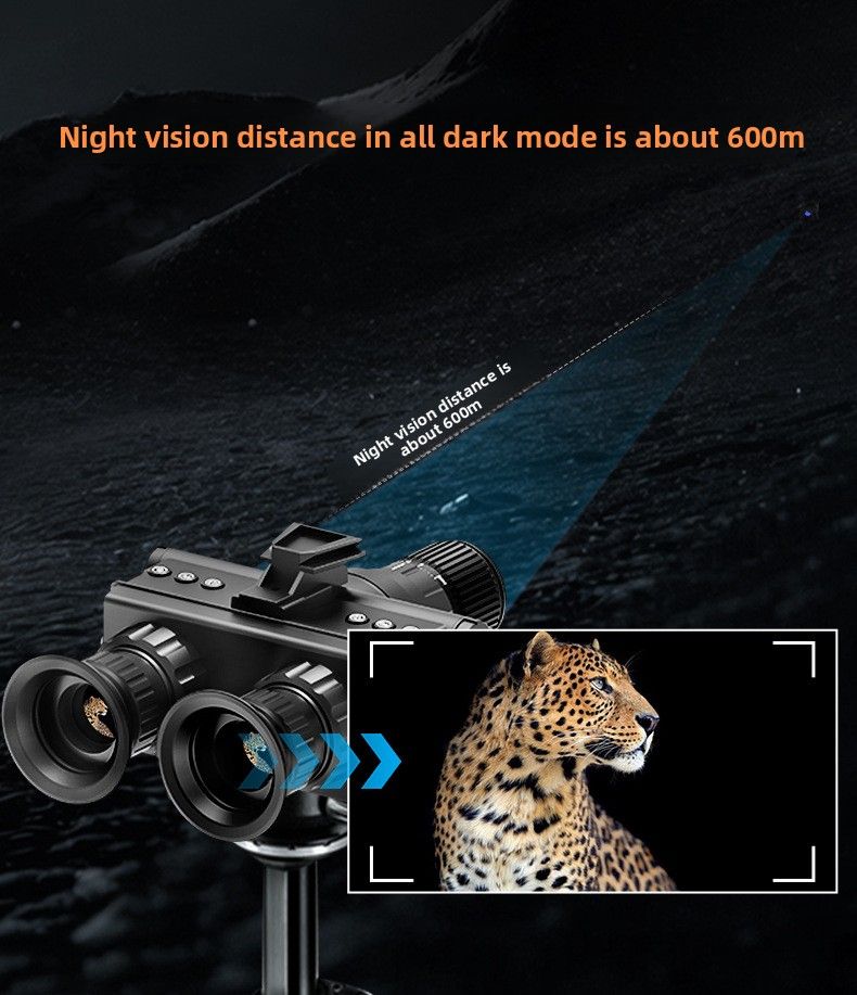 Nuovo dispositivo montato sulla testa, binocolo HD transfrontaliero, doppio schermo rotondo, occhiali da esterno, telescopio per visione notturna a infrarossi_voghion.com
