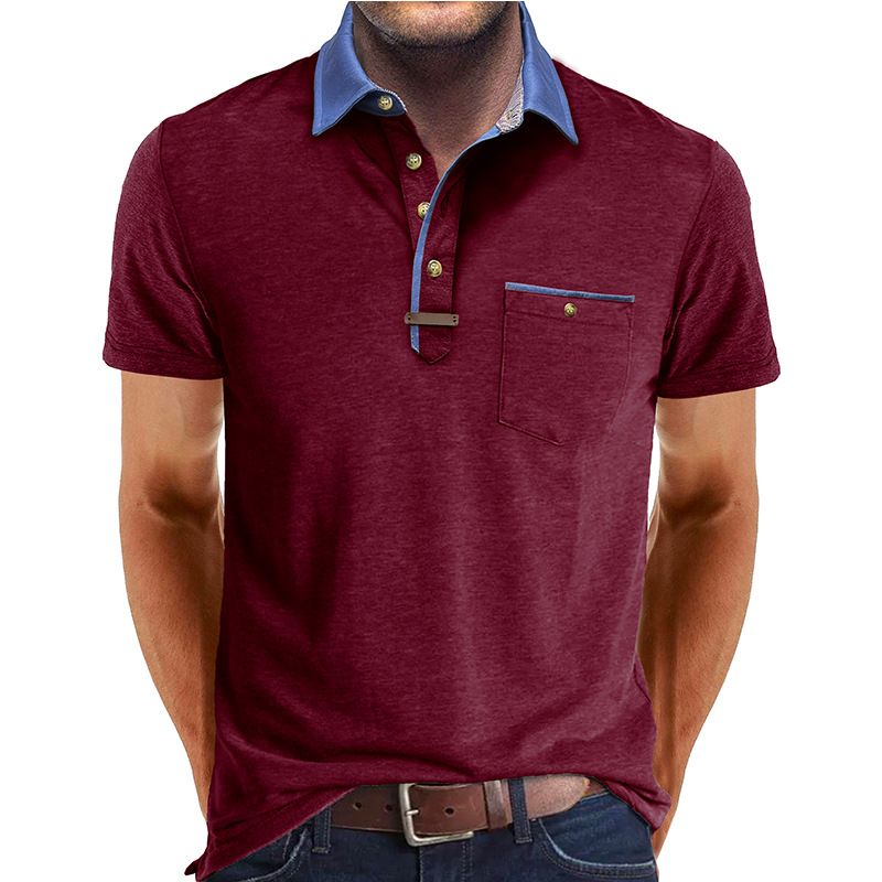 Grenzüberschreitende Sommer europäischen und amerikanischen Herren Kurzarm Revers T-Shirt, Außenhandel Herren Polo Shirt Casual Top Großhandel_voghion.com