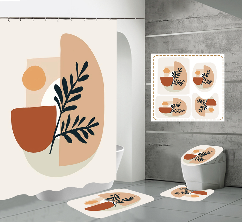 Nordic modern high-definition digital printing waterproof and anti fog polyester high-end hotel partition bathroom_voghion.com