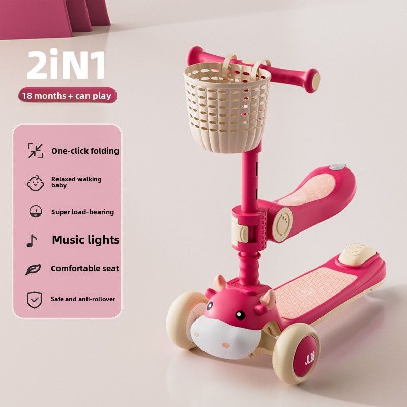 Scooter Jong a Meedchen Puppelchen Jojo Auto 1-3 Joer al Sechs-an-een Spillsaach_voghion.com