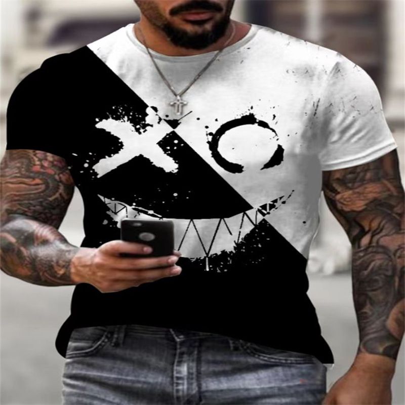 Sommer Neues lustiges trendiges kreatives kurzärmeliges T-Shirt für Männer_voghion.com