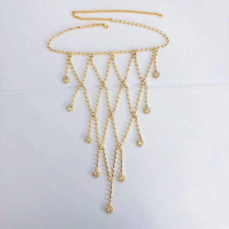 Moda nuova catena a tracolla con nappa di diamanti piena moda sposa matrimonio strass accessori catena a tracolla_voghion.com