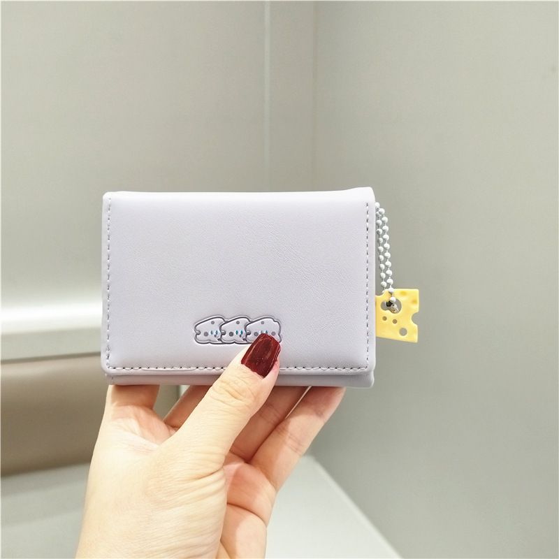 Small wallet ladies cheese cheese short trifold wallet new student cute cartoon large capacity card holder_voghion.com