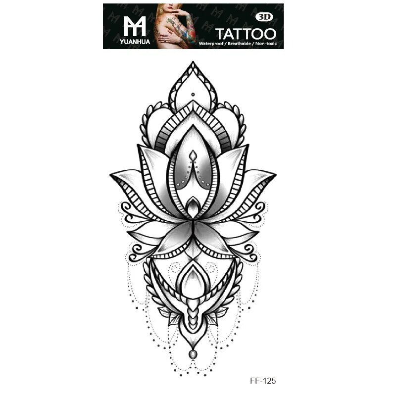Tatuagem falsa temporária à prova d'água, braço masculino, feminino, cabeça de lobo humano, totem, texto árabe, descartáveis, adesivos falsos, femininos_voghion.com