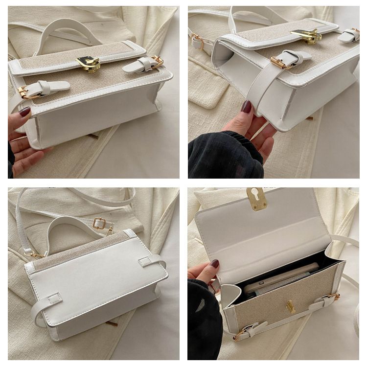 Colore a contrasto per le donne, tendenza popolare di quest'anno, borsa a tracolla singola da donna, piccola borsa quadrata_voghion.com