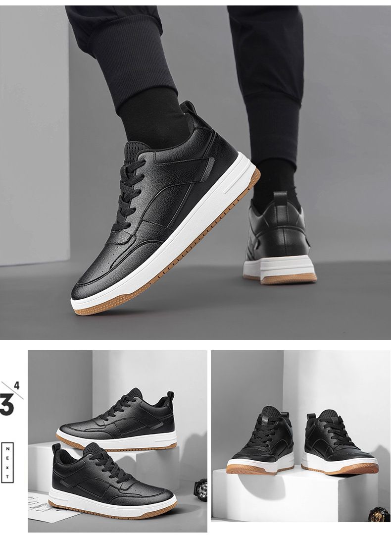 Zapatos de piel para hombre con alza, zapatos deportivos transpirables, zapatos blancos para niño, ropa deportiva y de ocio para estudiantes_voghion.com