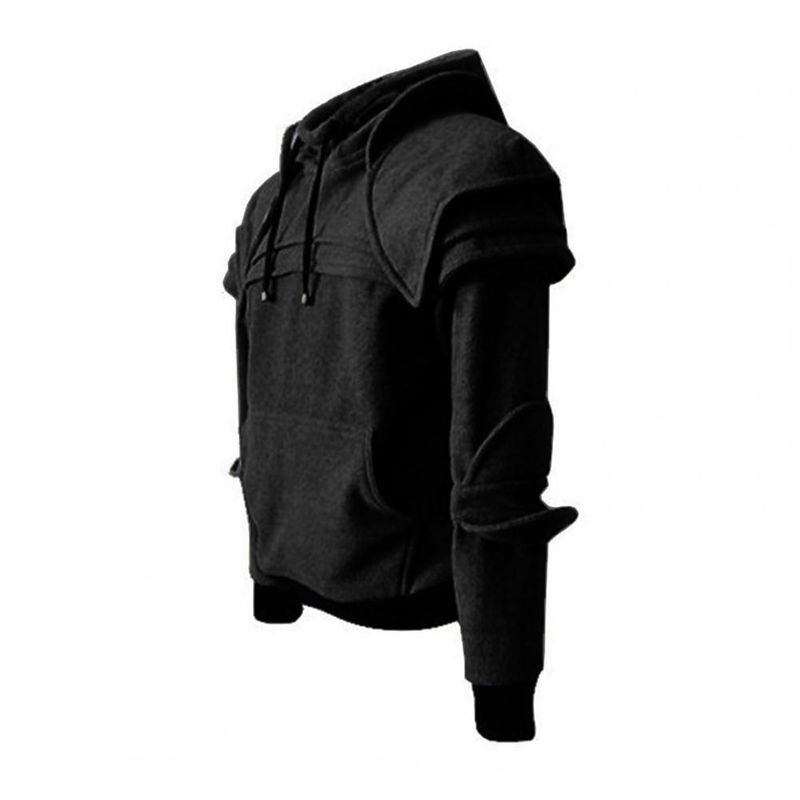 Felpa con cappuccio da uomo in stile medievale, con cappuccio retrò, con cappuccio gotico, con cappuccio autunnale e spesso, per cosplay_voghion.com