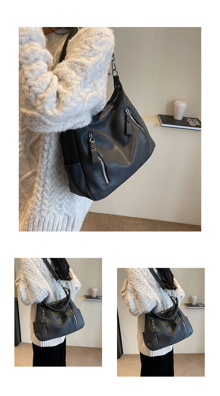 Sacs à bandoulière pour femme, avec une texture fine, pour les étudiantes en cours. Sac à bandoulière simple de grande capacité pour les déplacements quotidiens. Sacs fourre-tout._voghion.com