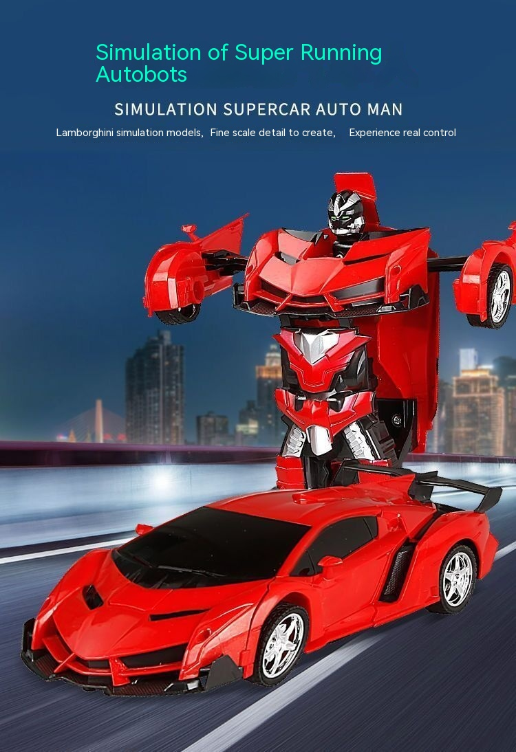 Remote One Click Deformation Car, Diamond Wireless Remote Control Car Robot, Charging Dynamic Boy And Children's Toys_voghion.com