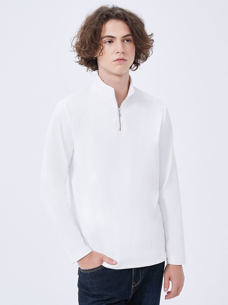 Hochwertiges Langarm-Shirt im Lulu-Stil aus Thermo-Fleece und Nylon mit hoher Elastizität für Herren, Sport-Sweatshirt mit halbem Reißverschluss für Herren_voghion.com