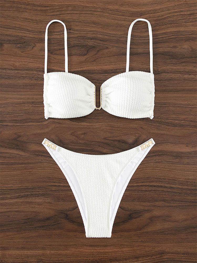Strapless Two-Piece Swimsuit Beach Triangle Bikini For Women New Swimwear_voghion.com