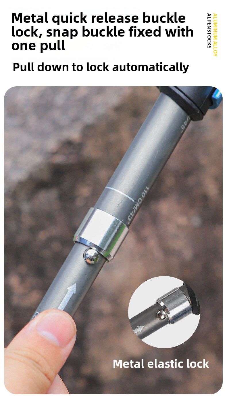 Wandering Time Trekking Walking Stick Professional Outdoor Climbing Hiking Cane Unisex Telescopic Five-Section Pole_voghion.com