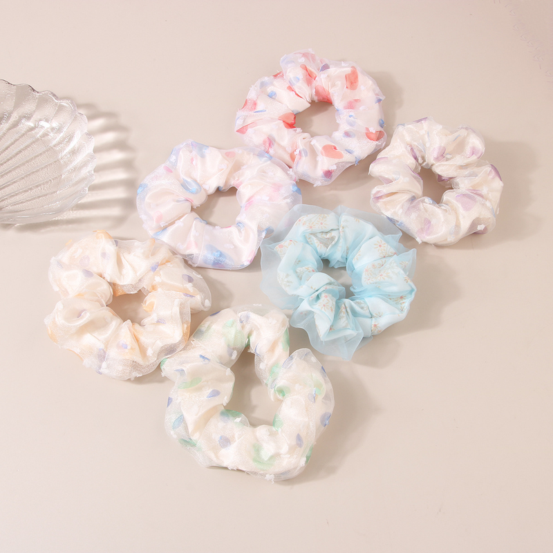 Fascia per capelli a forma di cuore in maglia con intestino crasso, ragazza fresca e giovanile, fascia per capelli elastica alta, fascia per capelli con coda di cavallo, accessori per capelli a sfera_voghion.com