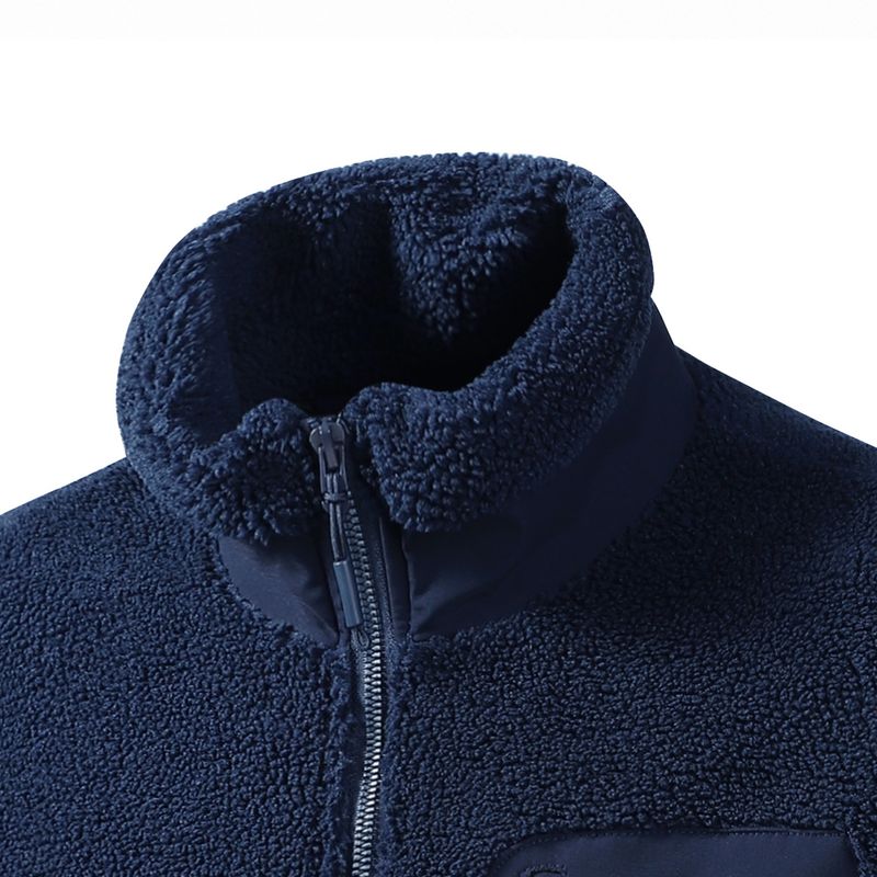 Giacca in pile Teddy da uomo con collo alto, cappotto invernale casual con cerniera, giacca leggera e calda foderata in pile per uomo_voghion.com