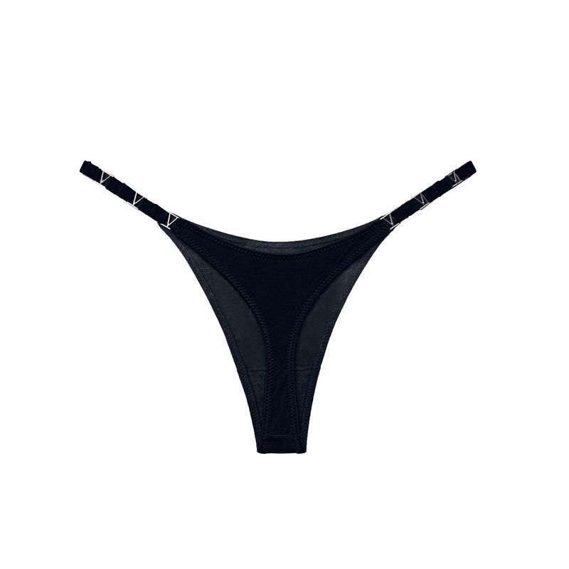 Sexy Low-Rise Thong Underwear For Women With Metallic V-Clasp & Stylish Prints - Comfortable & Breathable Nylon Fabric With Cotton Gusset - M/L/XL_voghion.com